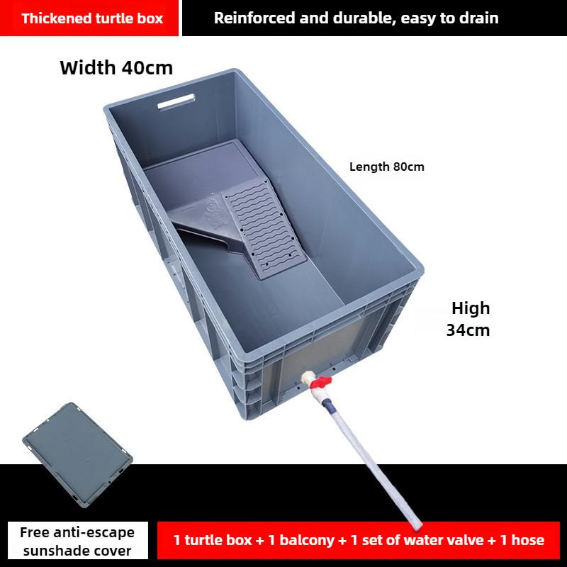 Large Turtle Tank Aquarium Long Length Turtle Box Big Thickened Drainage Turtles Terrarium House Pool Water Platform Reptiles