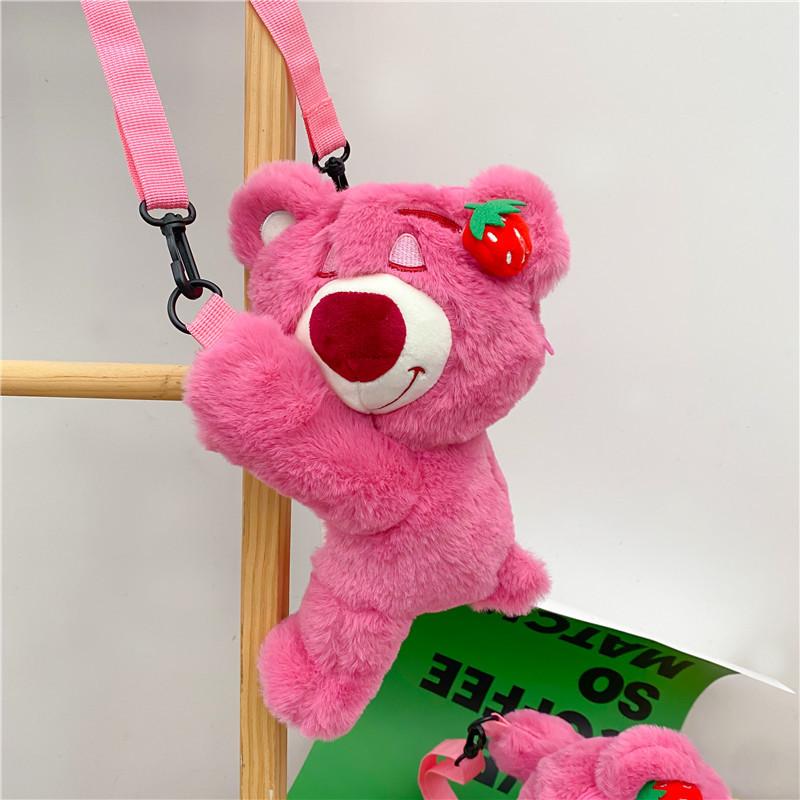 

Adorable Cartoon Bear Puff Crossbody Bag 2022: Sweet Girly Shoulder Doll Bag маджента
