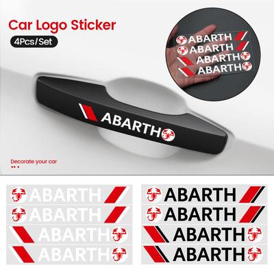 4PCS Car Styling Door Handle Reflective Stickers Vinyl Decoration For Abarth Fiat 500 Grande Punto Tipo Stilo Palio Astra Bravo