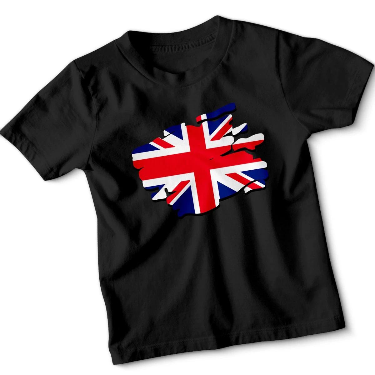 British Union Jack Flag Culture Kids T-Shirt Boys Girls Graphic Tee 3XL