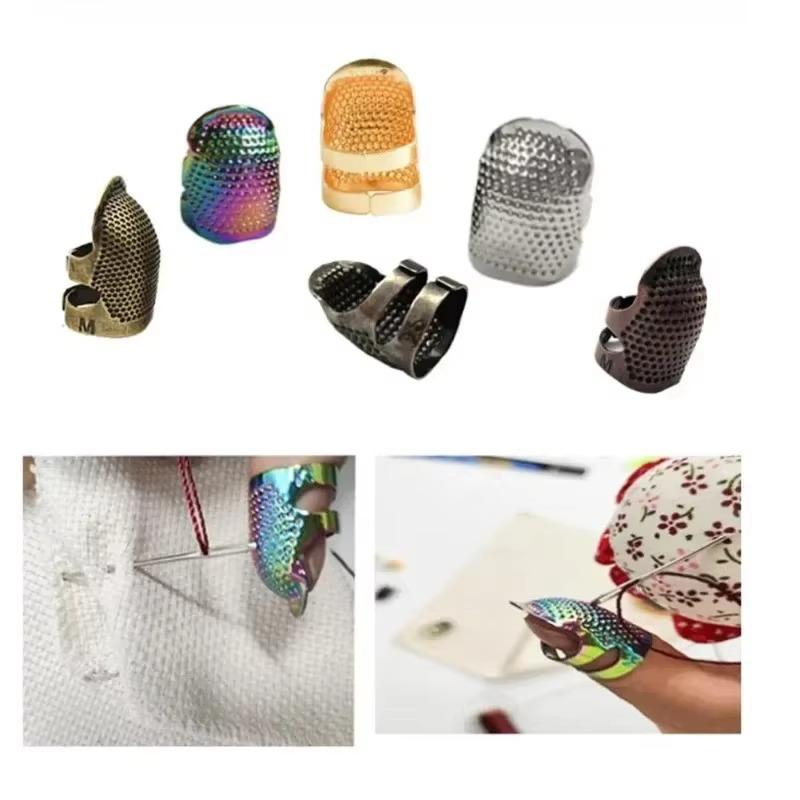 10 Stück Verstellbarer Fingerhut zum Nähen Retro Nähfingerhut Schutzhülle Fingerhutring Handgemachtes DIY Bastelstickerei Nähen