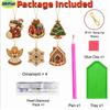 2D Flat 12Pcs DIY Acrylic Pearl Diamond Painting Christmas Ornaments Kit, Tree Hanging Decorations with Stocking, Gift Box, Angel, Nativity Scene