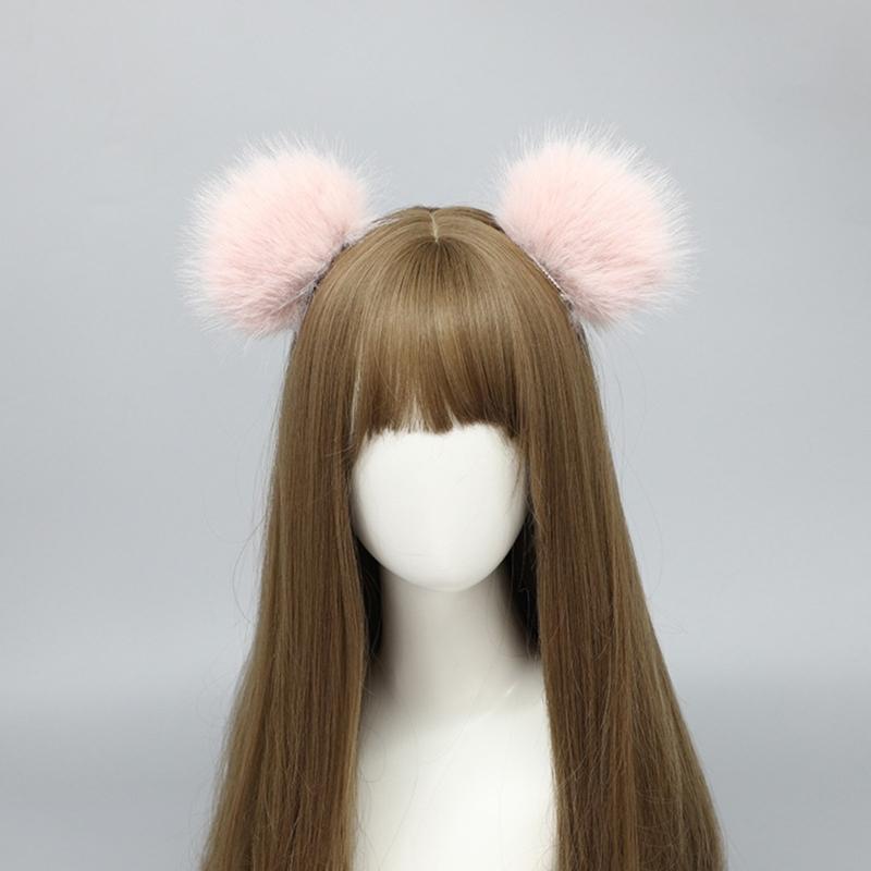 Simulation Bear Ear Hair Clip for Cosplay Party Furry Faux Furs Ear Hair Clip Halloween Party RolePlay Maid Barrettes