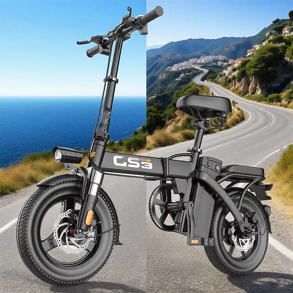 Neues E-Bike GS3 250W 48V 15AH Faltbares Elektrofahrrad Erwachsenen Reise Stadtpendler Elektrofahrrad 14*2.125 Zoll Reifen Mini E-Bike