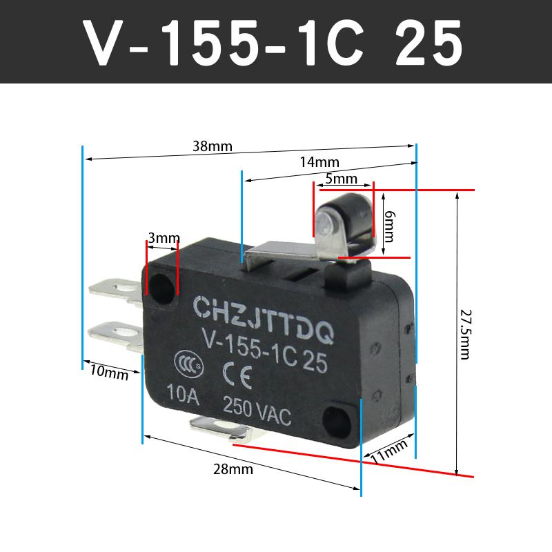 V-Series Limit Micro Switch: V-15, V-152, V-153, V-154, V-155, V-156-1C25
