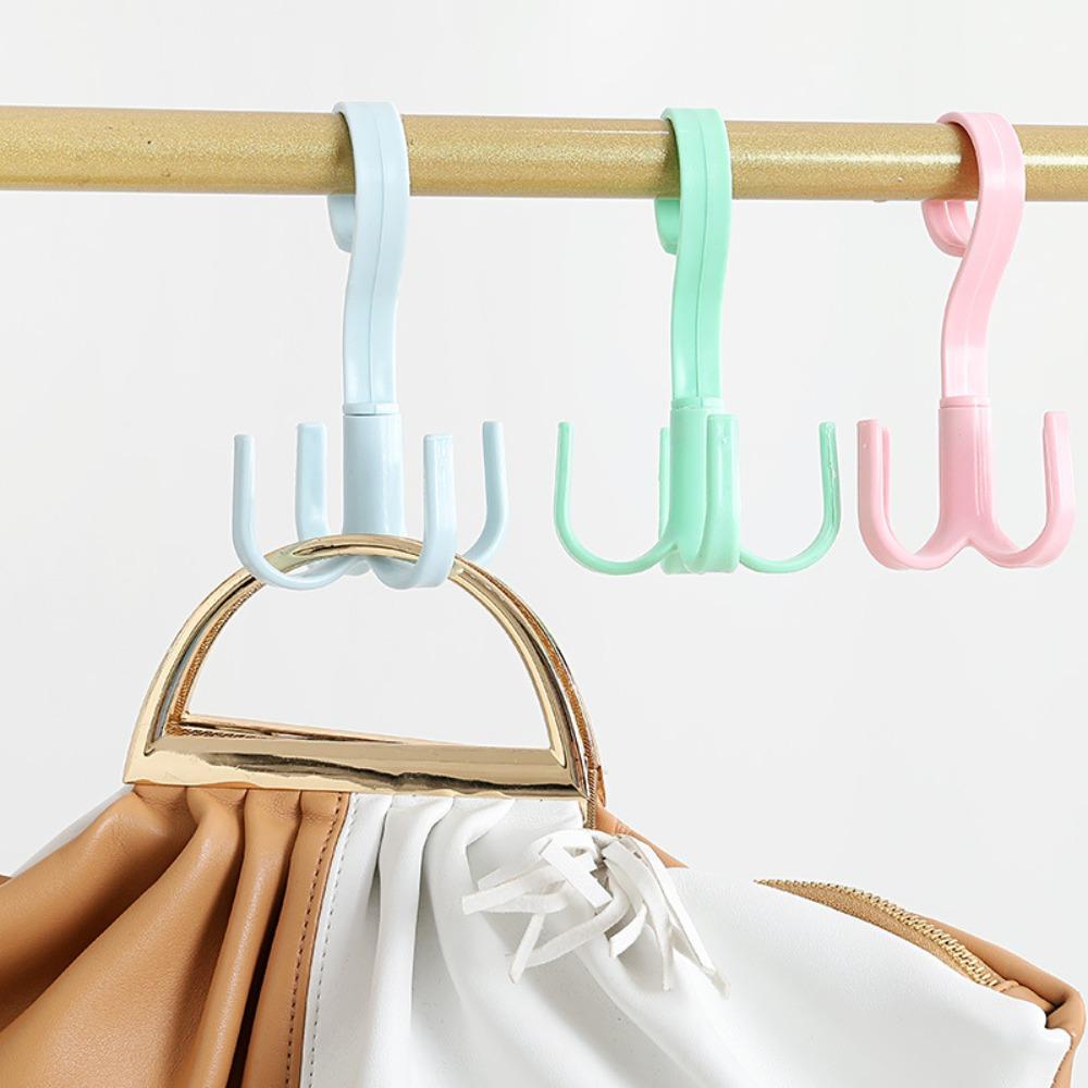 Plastic Rotatable Hanger Hooks Space Saving Spinner Hanger Coat Hooks Four Claw Hooks  Closet