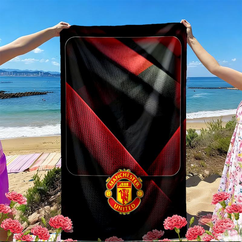 Football United F.C Print Beach Towel, Versatile Lightweight Absorbent Beach Towel for Pool Surf Yoga Bathroom, Perfect Birthday Holiday Gift