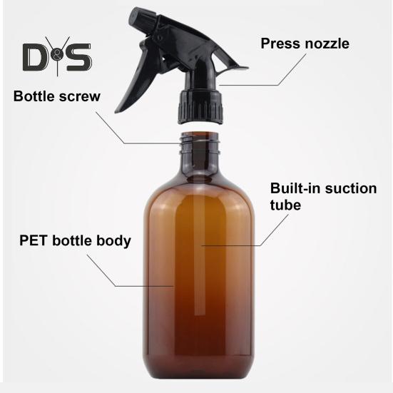 500ML Plastic Spray Bottle Clear Gardening Plants Flowers Watering Sprayer Handheld Empty Refillable Bottle Press Water Dispenser