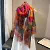 Silk Scarf Fashion Neck Oversize  Foulard Female Headbanda Luxury Hijab Women Warm Pashmina Scarves Echarpe Shawl Large Wrap