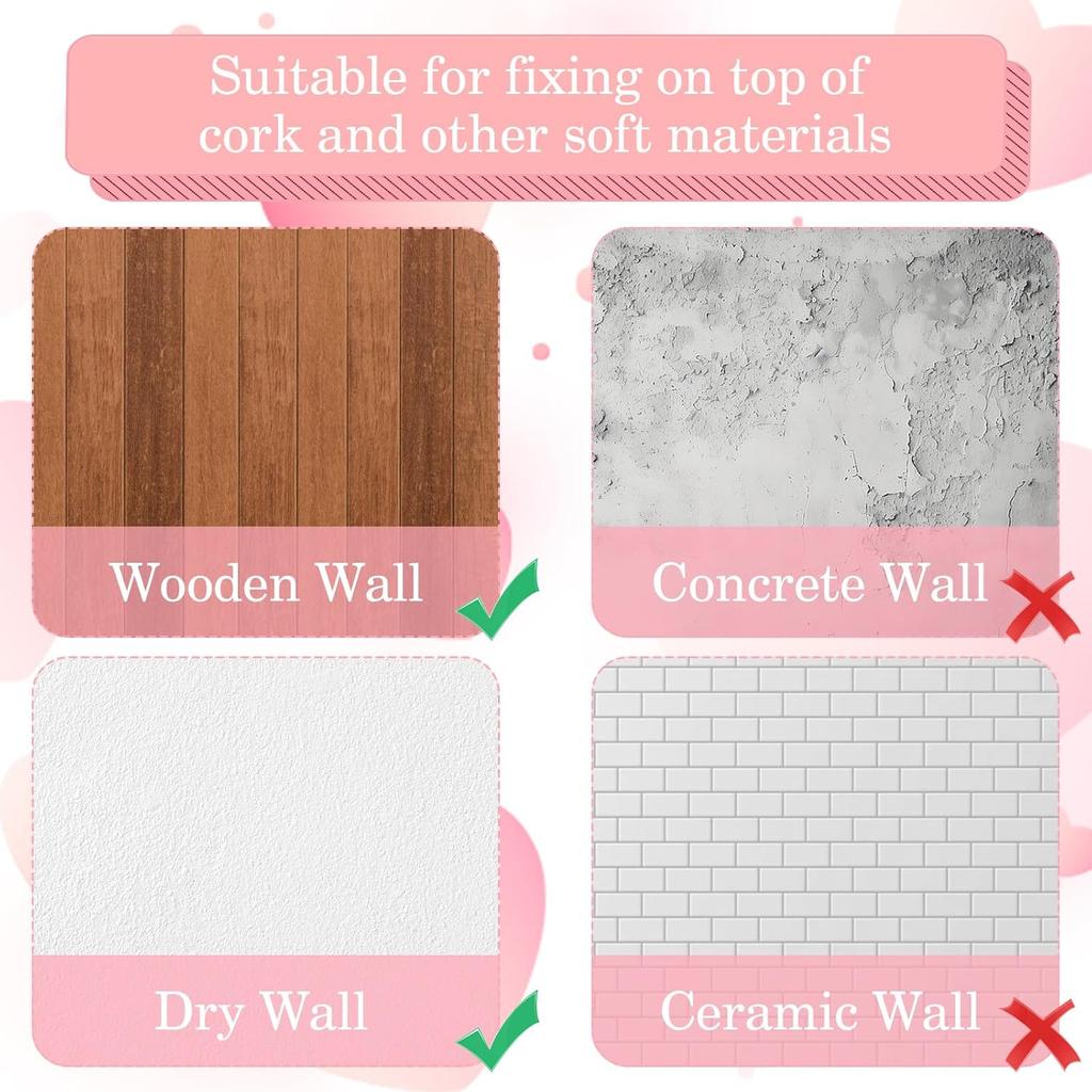 50Pcs Push Pins,  0.47 Inch Red Love Heart Pins Cute Thumb Tacks for Cork Board Plastic Push Pin.