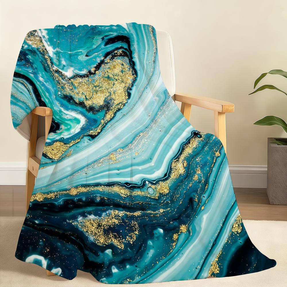 Dark Blue Marble Blanket Soft Throw Blanket for Home Bedroom Bed Sofa Picnic Travel Office Rest Cover Blanket Gift