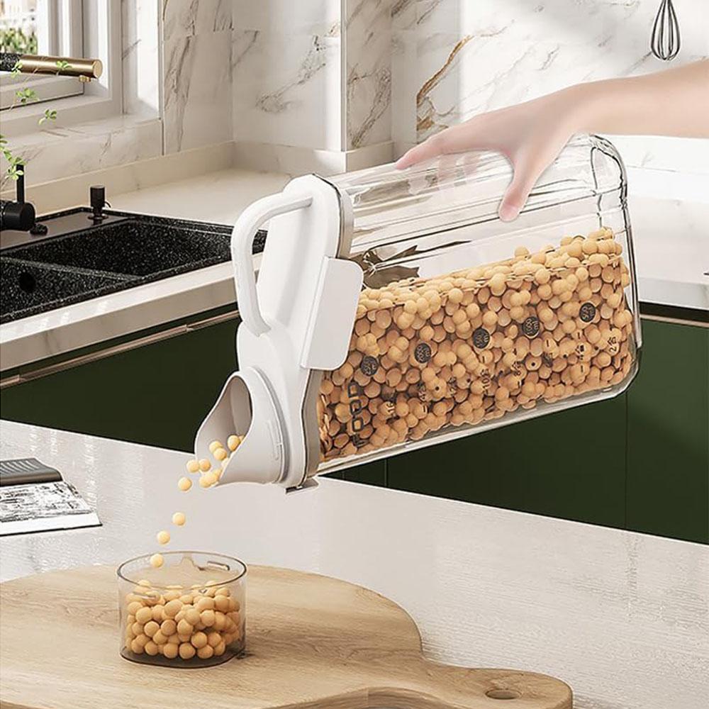 Moisture-Proof Storage Container for Grains Pet Food Snacks Transparent Sealed Food Storage Jar Kitchen Organizer for Dry Foods
