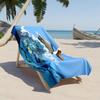 1pc Pelican Riding Ocean Waves with Vibrant Marine Life 2D Printed Microfiber Beach Towel, Quick Dry Super Absorbent. Great