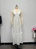 Abito da Sposa e Festa Bohemien Profondo Scollo a V Sulla Spalla con Cintura per Donna