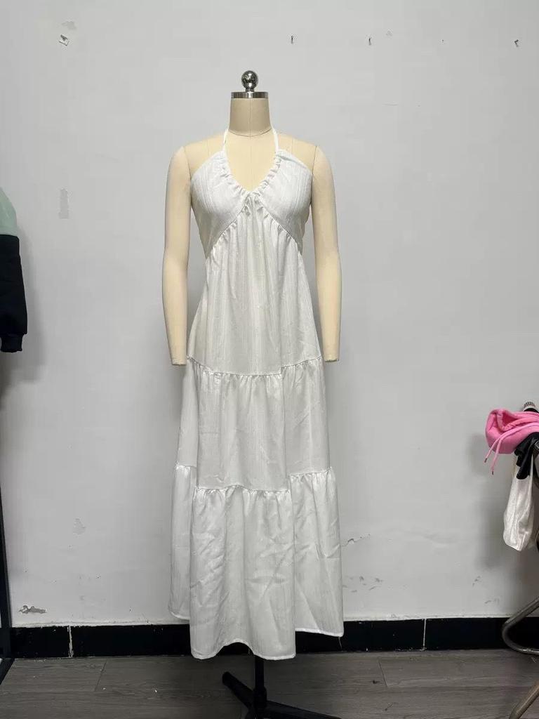 Abito da Sposa e Festa Bohemien Profondo Scollo a V Sulla Spalla con Cintura per Donna