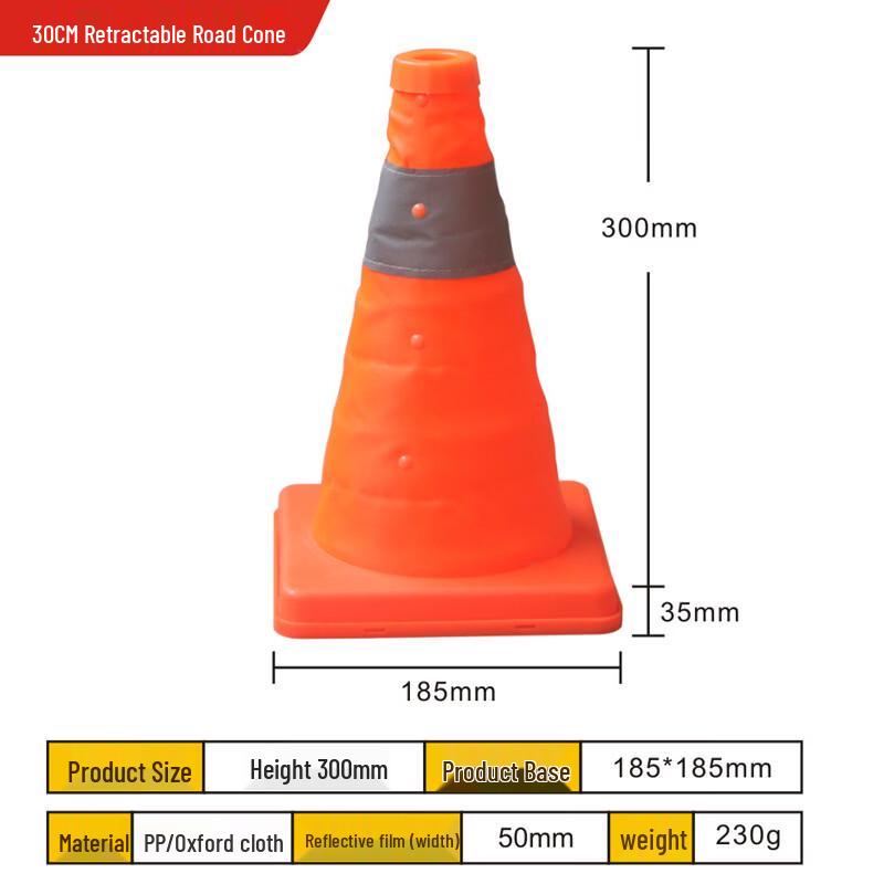 Brangdy Collapsible Reflective Traffic Cone 30cm