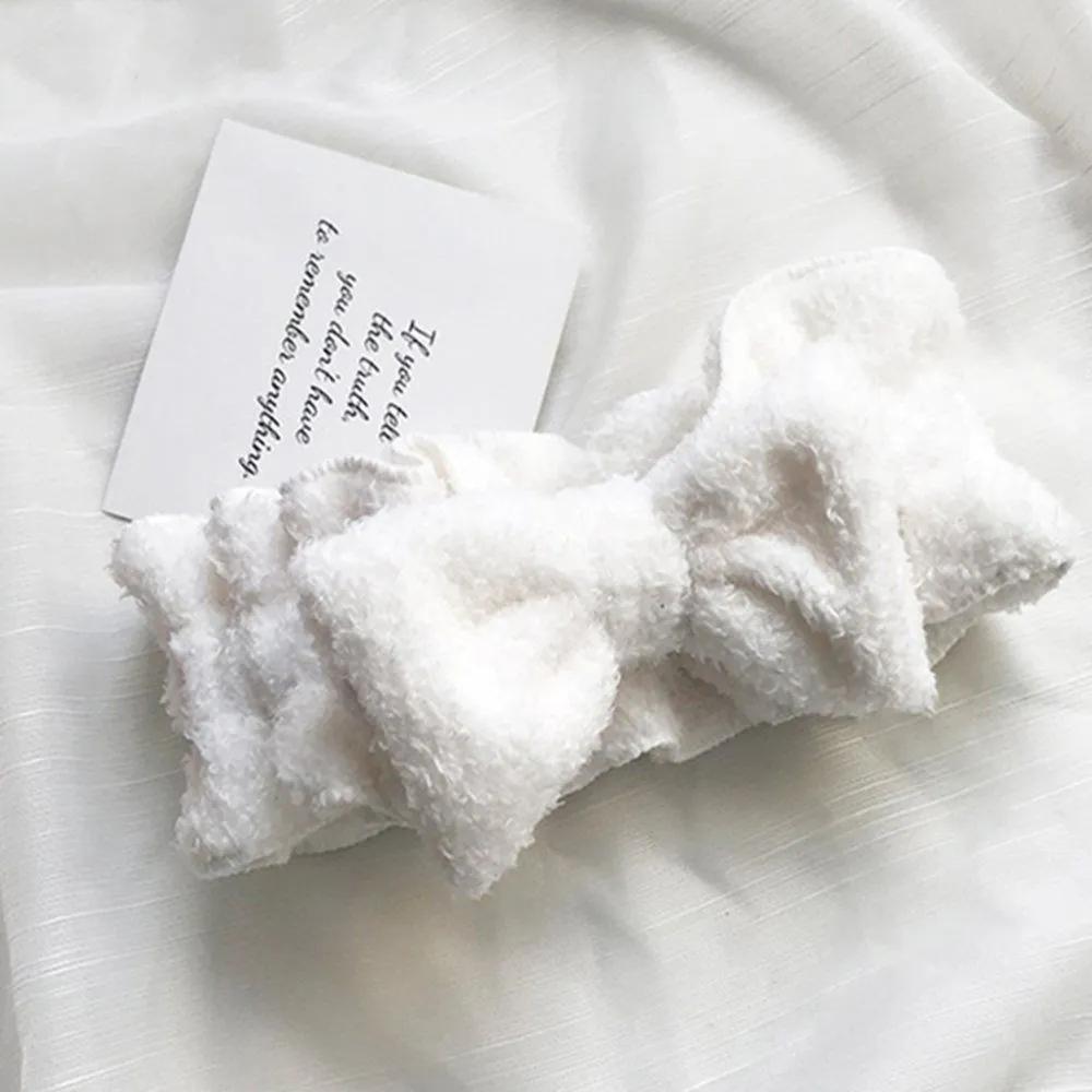 Ribbon face wash headband, hairband for washing face, beauty turban white