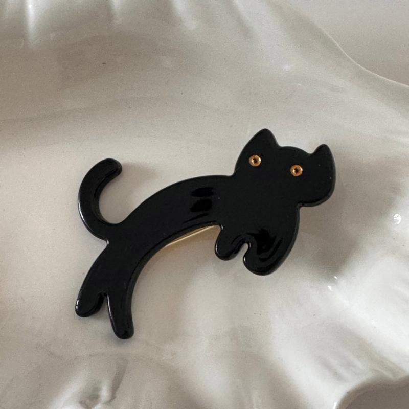 Pack Of 2 Lovely Cats Shape Hair Clip Acetate Acid Hair Barrettes Hair Styling Accessories For Women Girl Daily Wear