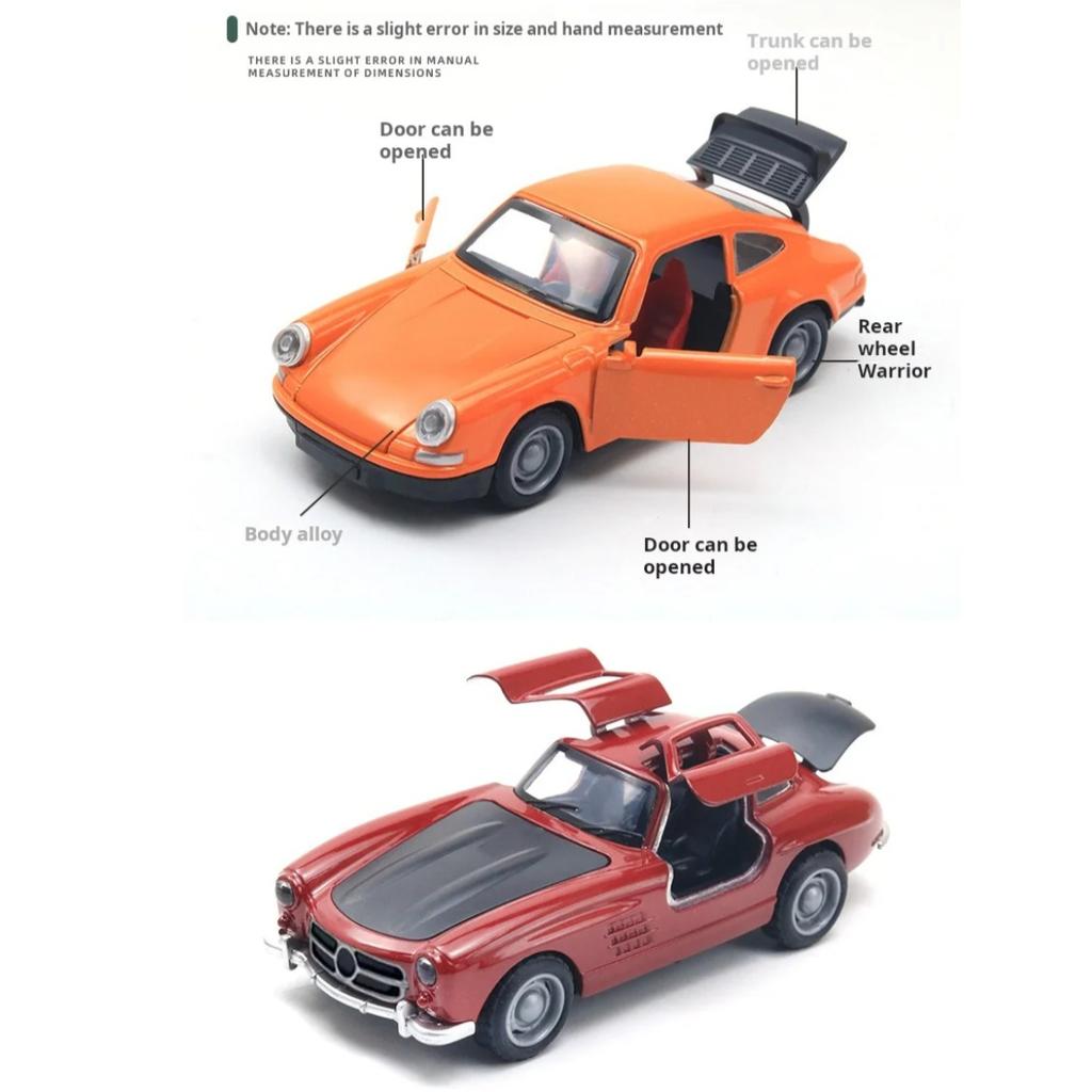 Maßstab 1/36 Oldtimer-Klassiker Legierungs-Automodell Dreitüriges Kinderspielzeugauto Käfer Rückzugauto Sammlung Ausstellung Jungengeschenk