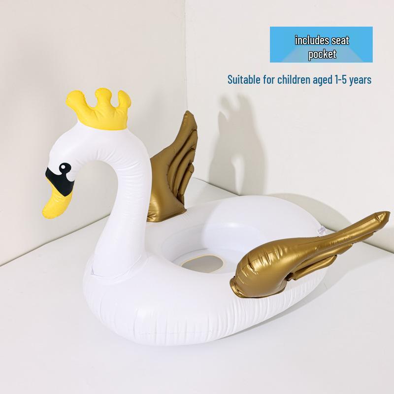 Cartoon Steering Wheel Baby Swimming Seat Ring: Anti-Rollover Underarm Float for Infants and Toddlers