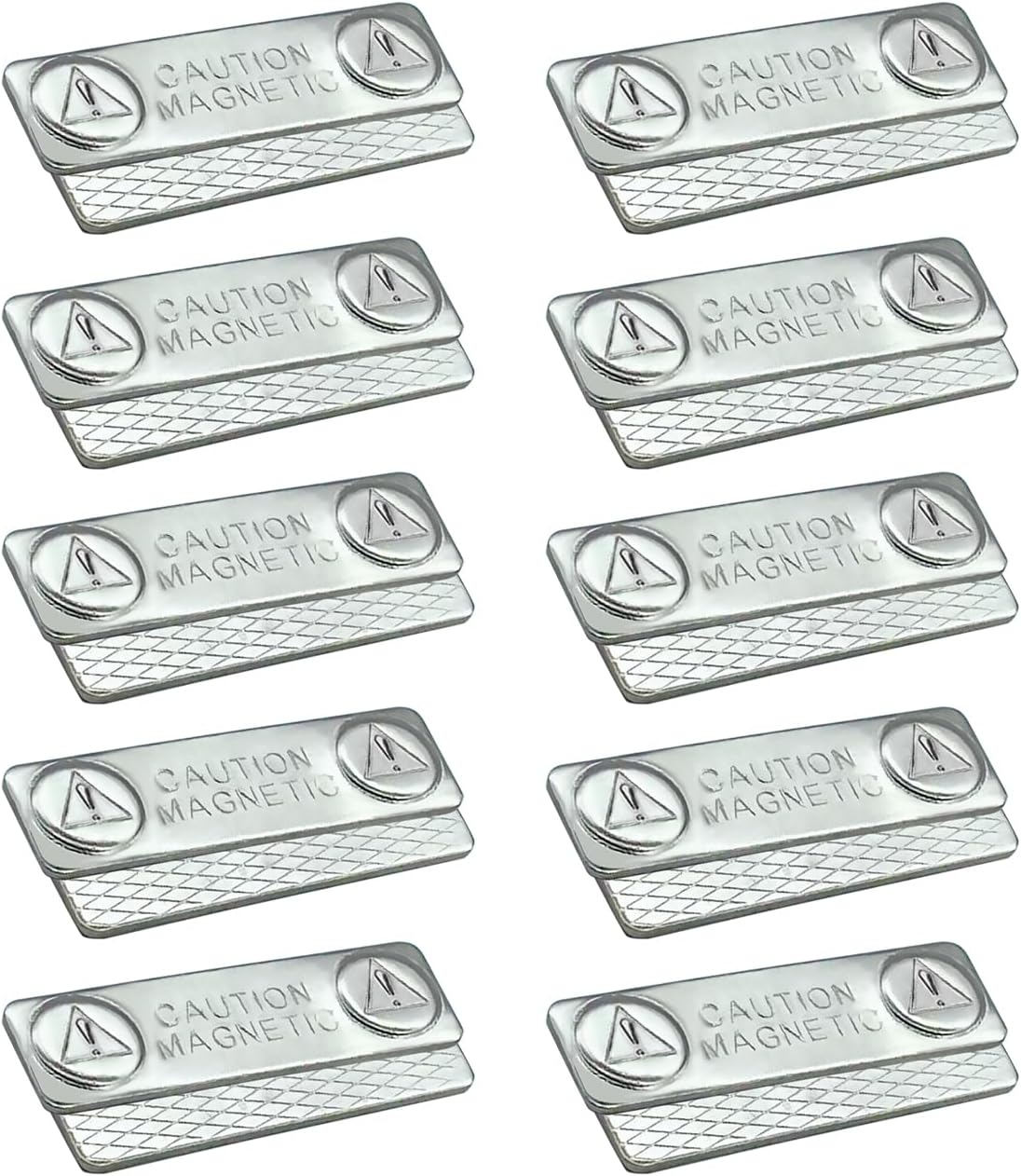 

10 Pair Strong Magnetic Name Badge Holders with Steel Back Plate Name Tags/ID Badge Magnets Fastener with Adhesive