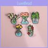 Unique Cartoon Style Green Plant Brooch Fashionable Metal Enamel Pin For Clothing Accessories