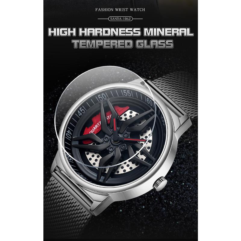 Personalitate Cool Barbat Menyuri Ceas Stereo Rotire Cadran Casual Reteaua Impermeabil Cu