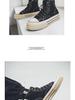 2025 Men's Retro High-Top Canvas Sneakers with Thick Sole for Height Boost - Versatile Casual Shoes for Spring