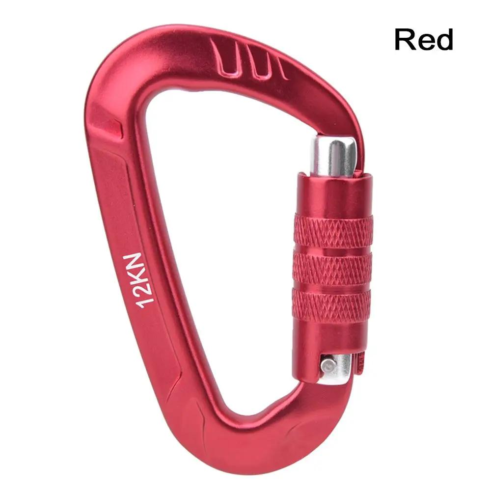 12KN Outdoor Automatic Lock Buckle D Shaped Carabiner Clasp Keyring Clip Sports Rope Buckle Water Cup Buckle Climbing Tools