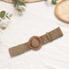 Plastic Buckle Waist Belt Aesthetic Braided Belt Decorative Waistband Wide Belt for Dress Elegant Weaving Waiststrap