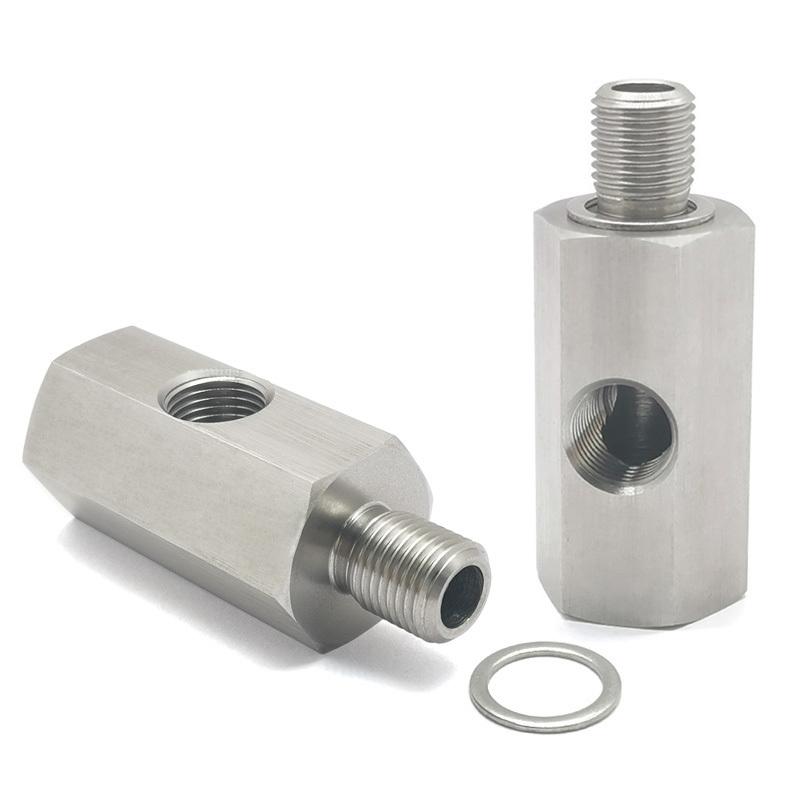 M10x1 auf 1/8NPT Edelstahl Motor Turbolader Anschluss Dreiwege Hydraulischer Adapter Automobilteile