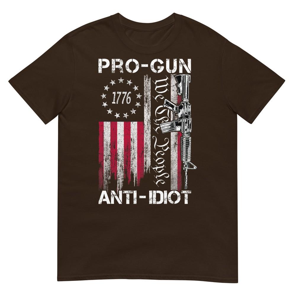 Pro Gun Anti Idiot Shirt Vintage Usa Flag 2nd Aunisexdunisext Tshirt