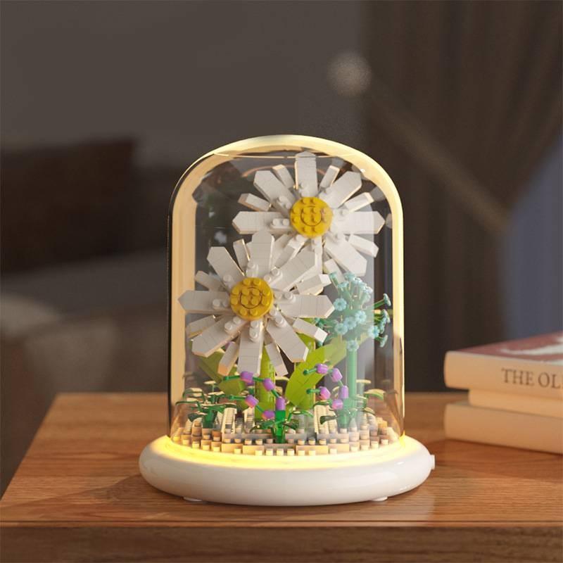 Puzzle Educational Building Blocks Flower Sunflower Jasmine Children Toys Model