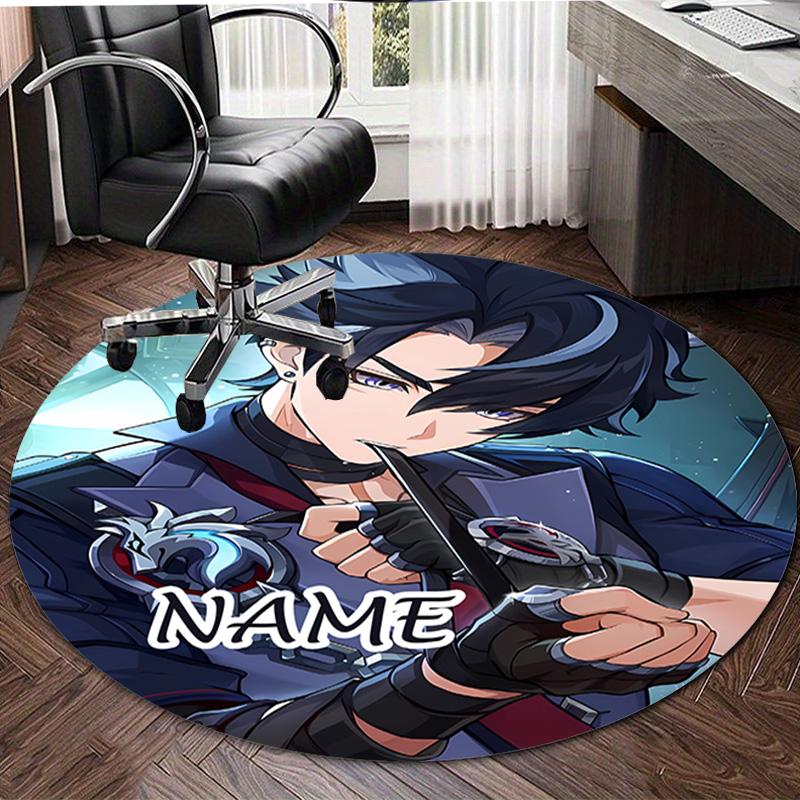 Personalized Genshin Impact Round Chair Office Rug - Perfect for Mat, Office Chair & More - Ideal Gift for Birthdays and Holidays