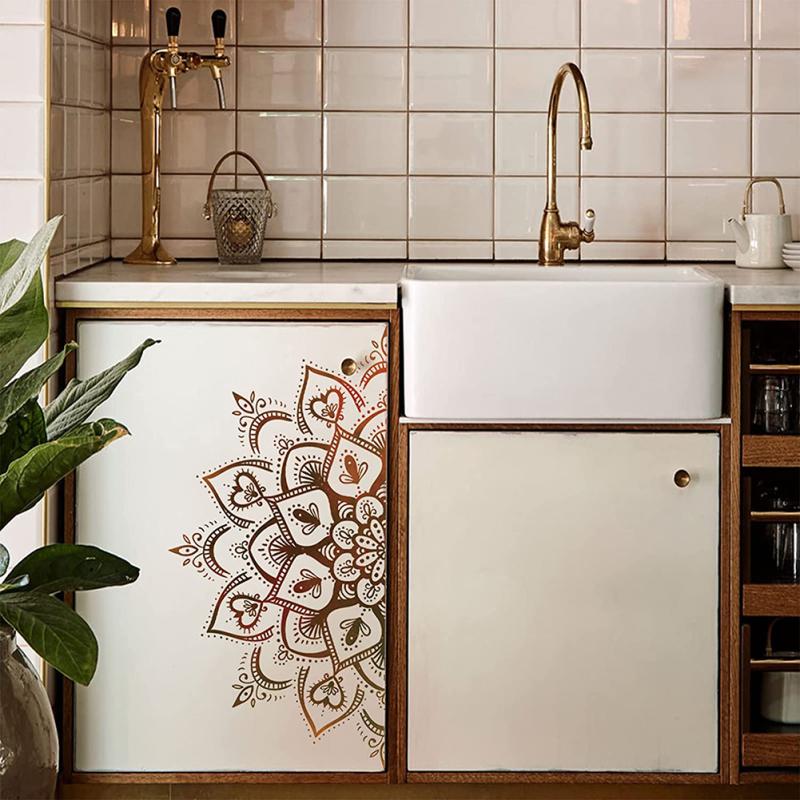 Lotus Wall Sticker Boho Mandala Flower Removable Wall Decals For Living Room Bedroom Tv Wall