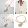 Stylish Sun and Heart Long Necklace Adjustable Neckchain Fashionable Jewelry Stylish Women's Accessories for Casual Wear