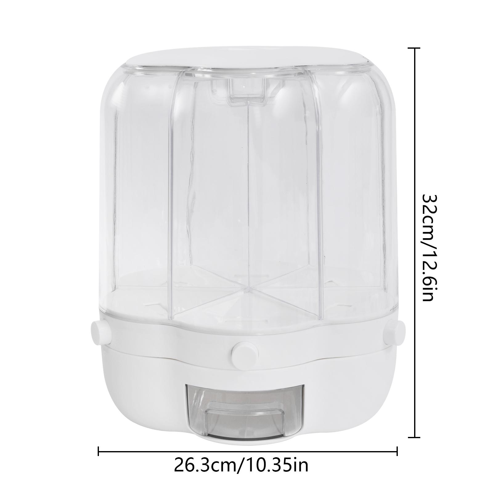 

Large 6-Grid Rotating Grain Storage Bin - 27.56LBS One-Click Food Dispenser Sealed Moisture-Proof Rice Container for Rice Nut белый