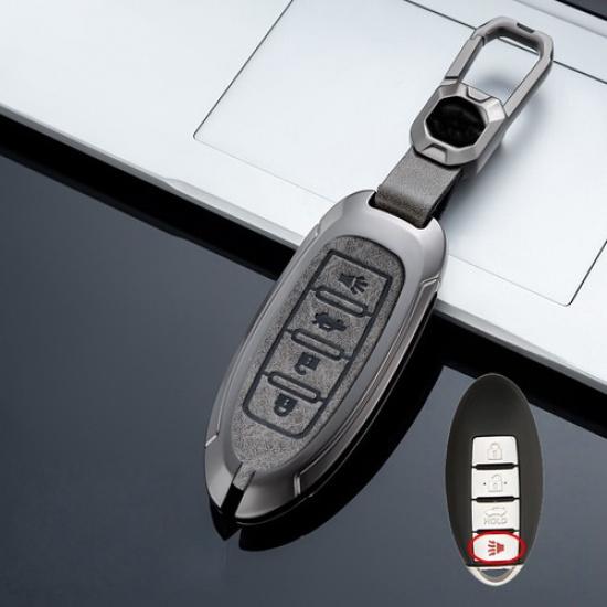Zinc Alloy Leather Car Key Case Cover For Nissan Murano Tiida Maxima Pathfinder