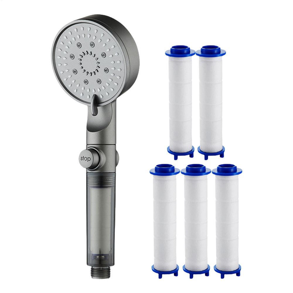 

Handheld Shower Head Filter High Pressure Shower Head Handheld Turbo Fan Shower With 5Pcs Filter Cotton Shower Head Kit