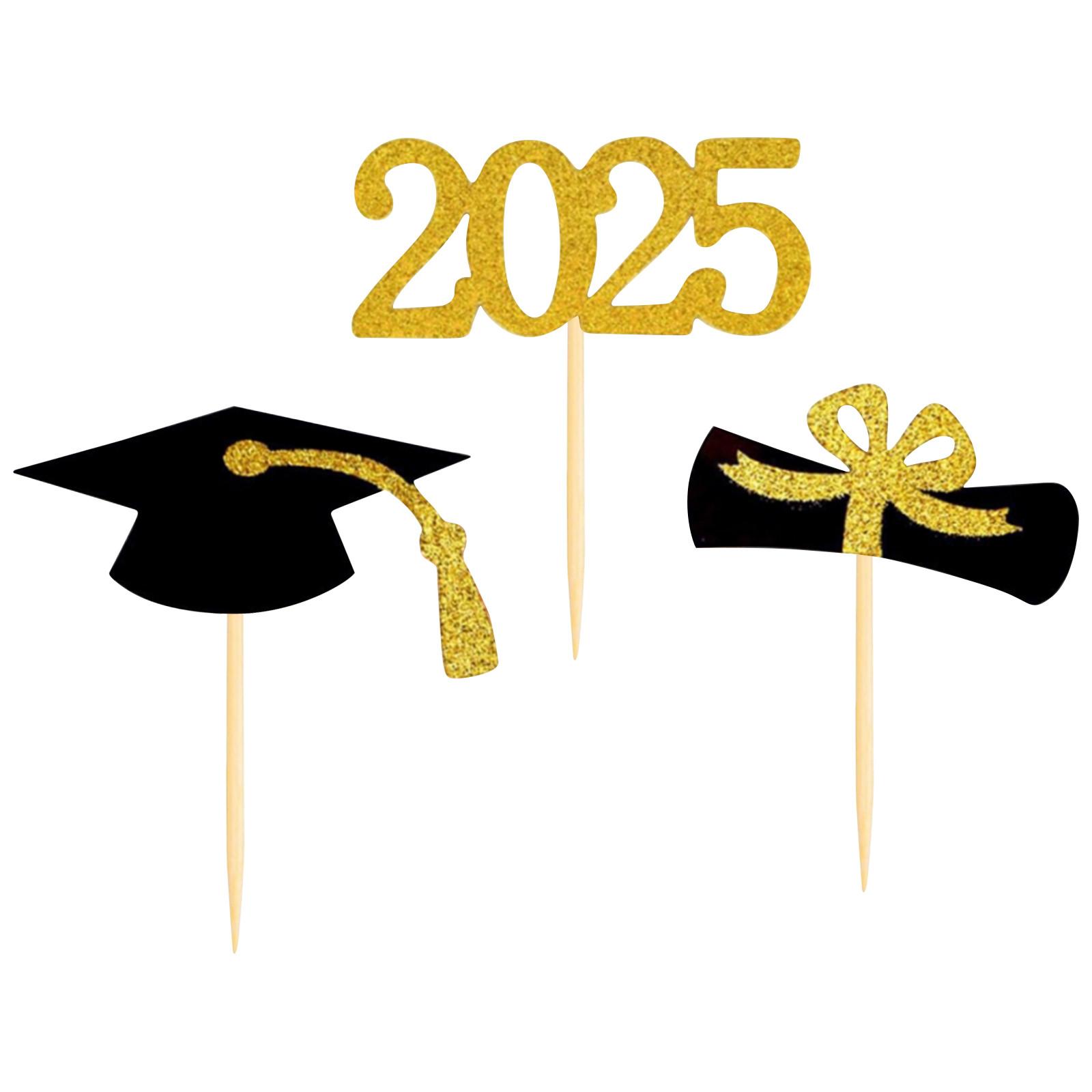 

Плагин для украшения десертного стола на выпускной Вставка открытки на торт Украшение места проведения мероприятия One Size золотой