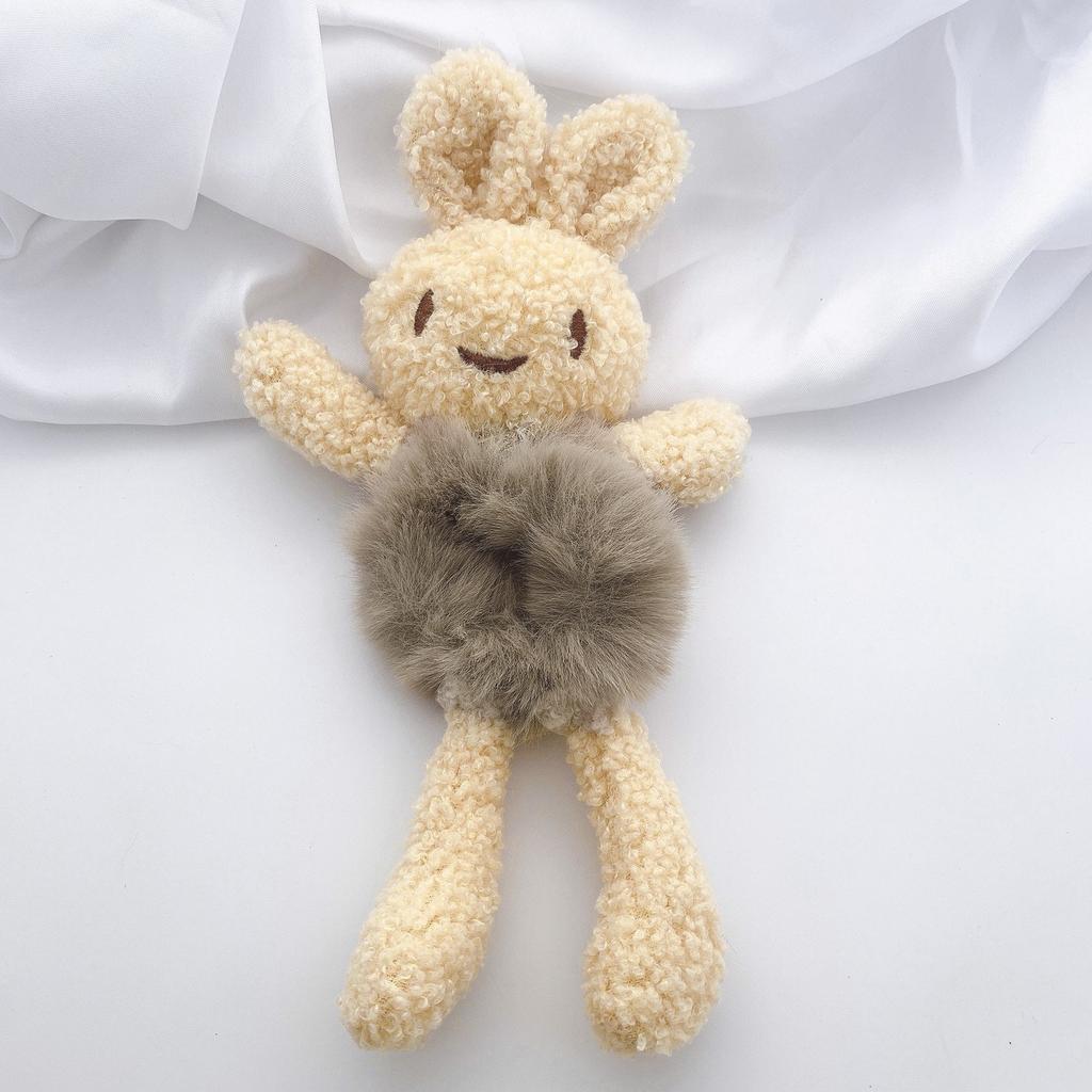 Women Fashion Plush Hair Tie Cute Bunny Tie Hair Head Rope Ponytail Holster