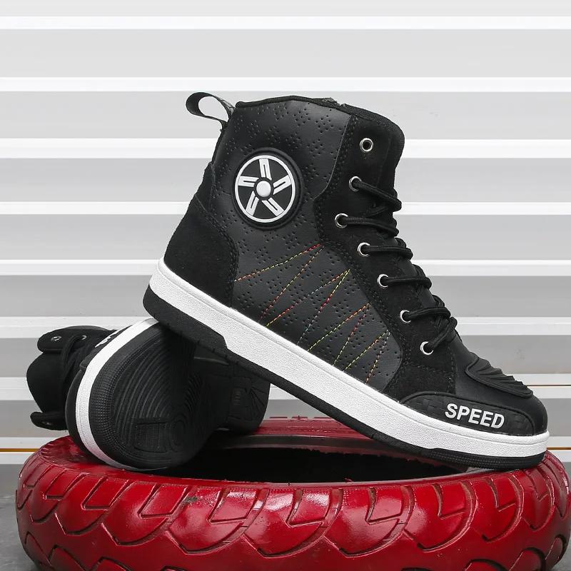 Men Motorcycle Boots Anti-fall Rider Road Racing Casual Shoes Woman Ankle Boots Motorbike Shoes Boots for Men