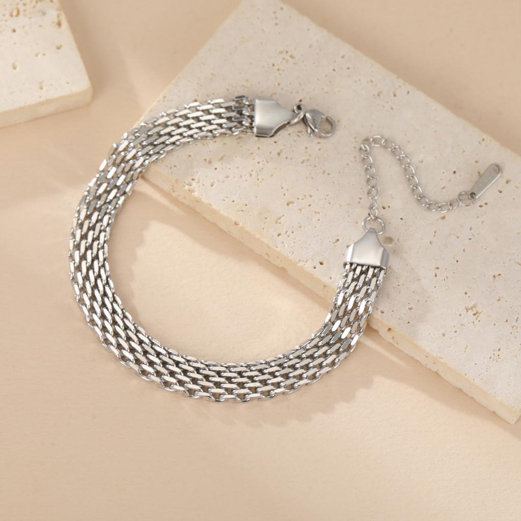 Cazador Trendy Mesh Chain Women's Bracelet Stainless Steel Gold Plated Waterproof Bracelets Party Birthday Gifts Wholesale New