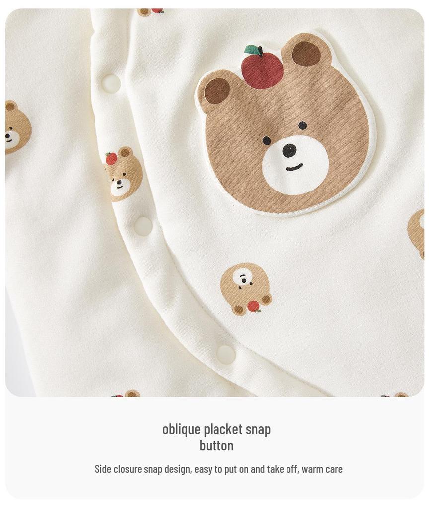 150g Quilted Cotton Baby Bodysuit - Thick, Class A, Autumn/Winter Newborn Homewear