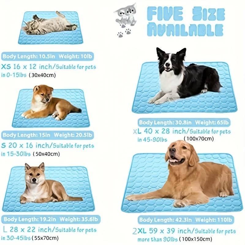 

Cooling Pad for Dogs Ice-Sliky Breathable Polyester Fabric, Easy to Clean, Non-Electric Heat Relief for All Dog Sizes S