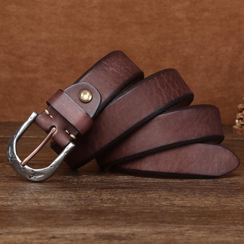 New Retro Washed Extra Thick Outdoor First Layer Cowhide Belt Men's Casual Belt Men's