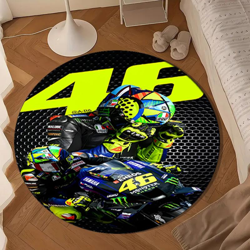 Rider Speeding Through Neon Light Round Mat Home Decor, Chair Rug For livingroom,Bedroom, Doormat Home Decor Birthday Gift Christmas Gifts