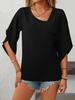 2025 Sommer Neue Damen Casual Schräg V-Ausschnitt Chiffon Puffärmel Elegante Bluse