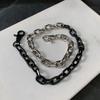 Trendy Punk Hip-Hop Leather Belt Waist Chain for Men And Women Silver Metal Pants Chain Accessory for Jeans