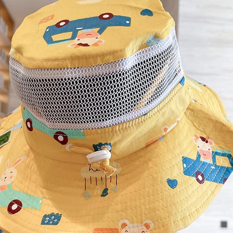 Children'S Large Brim Sun Protection Summer Thin Mesh Breathable Fisherman Hat Kindergarten Hat Girl Baby Sun Hat
